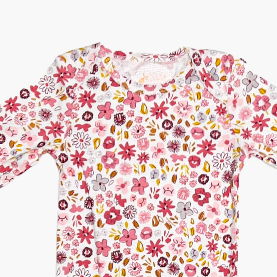 PINK FLORAL PATTERNED ONESIE