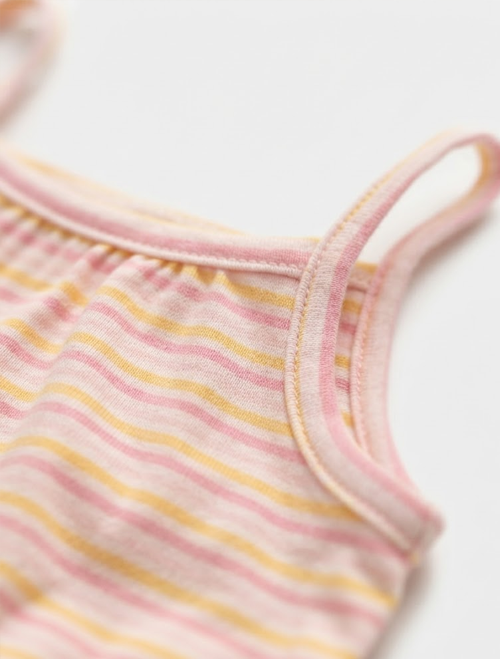 Multicoloured stripes girls onesie