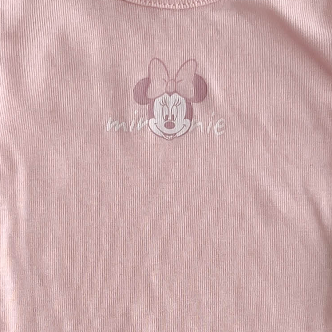 DISNEY BABY PINK MINNIE PRINT ONESIE