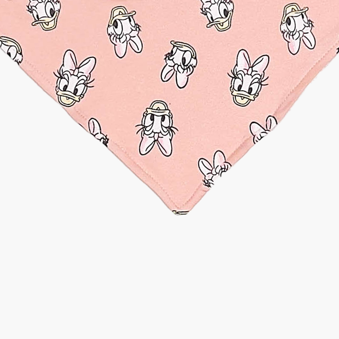 PEACH DUCK PRINTED BANDANA BIBS