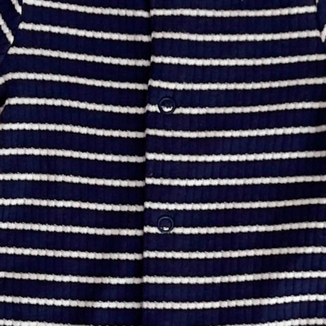 NAVY BLUE AND WHITE STRIPED ROMPER