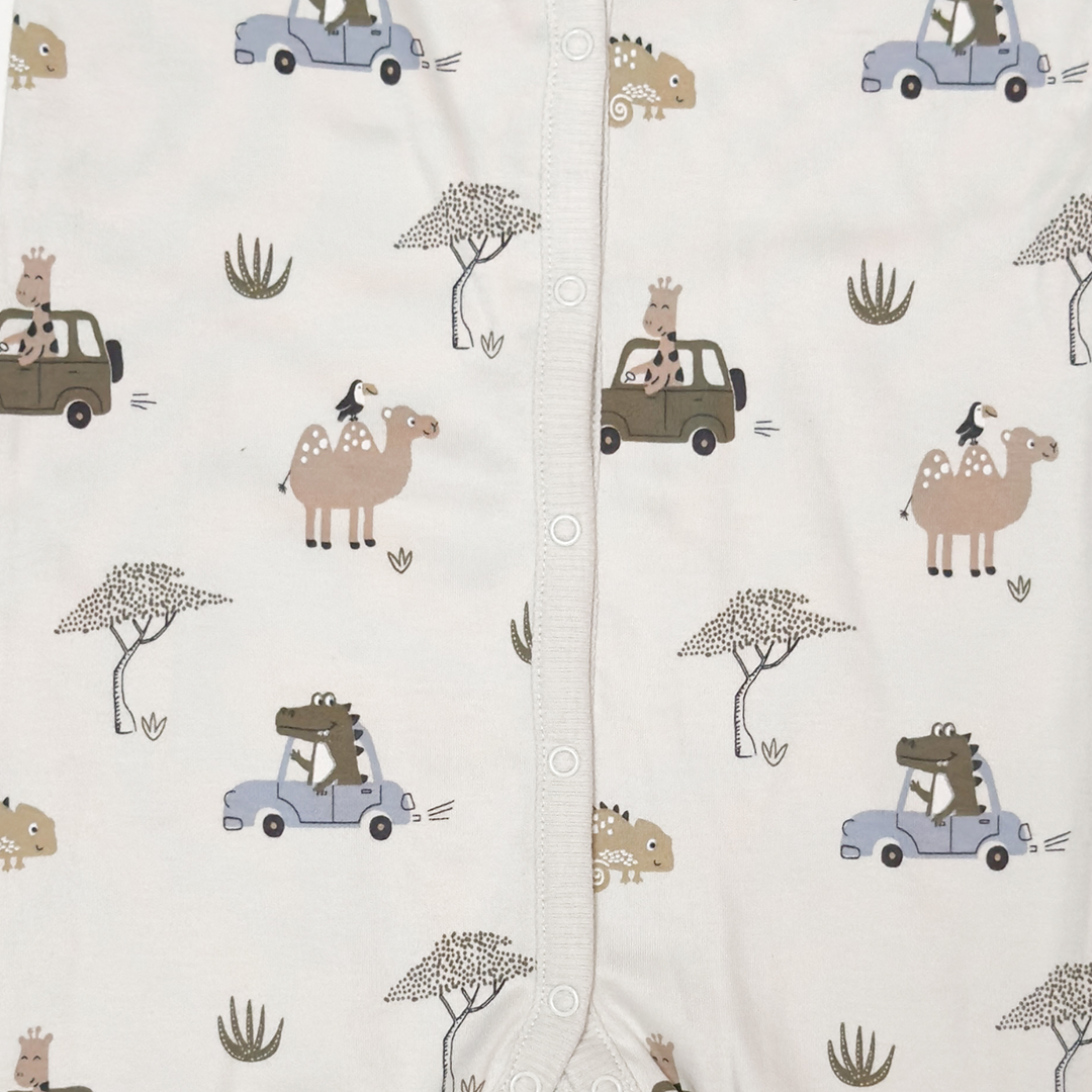 PISTACHIO BUTTON TYPE PRINTED ROMPER