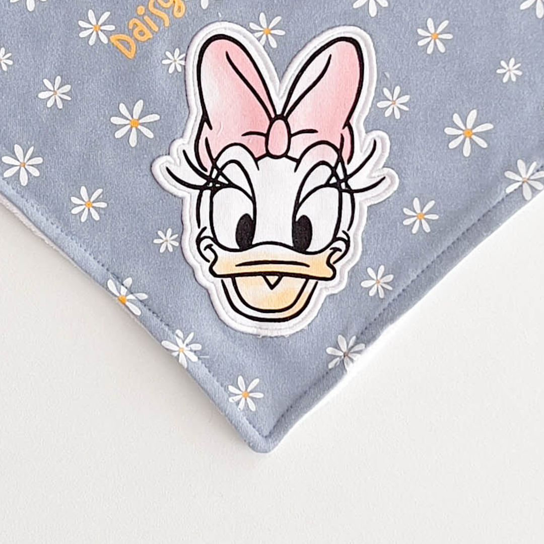BLUE DAISY PRINTED BANDANA BIBS