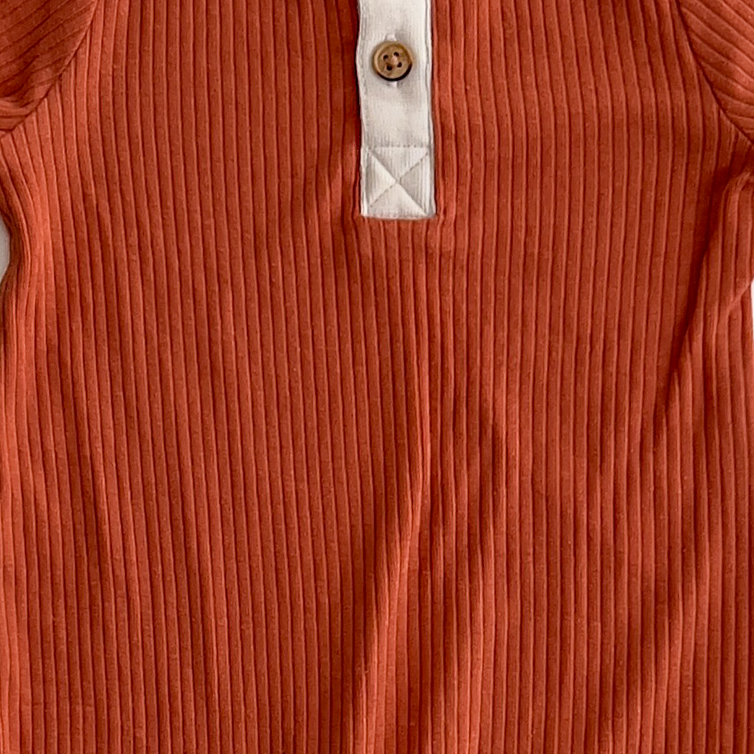 burnt ORANGE RIBBED ROMPER