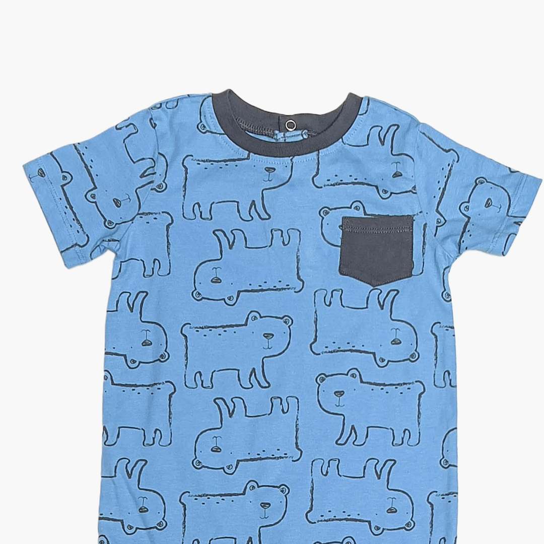 BLUE PATTERNED JUMPSUIT