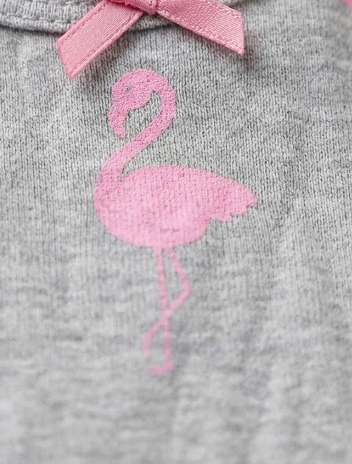 Grey pink printed onesie