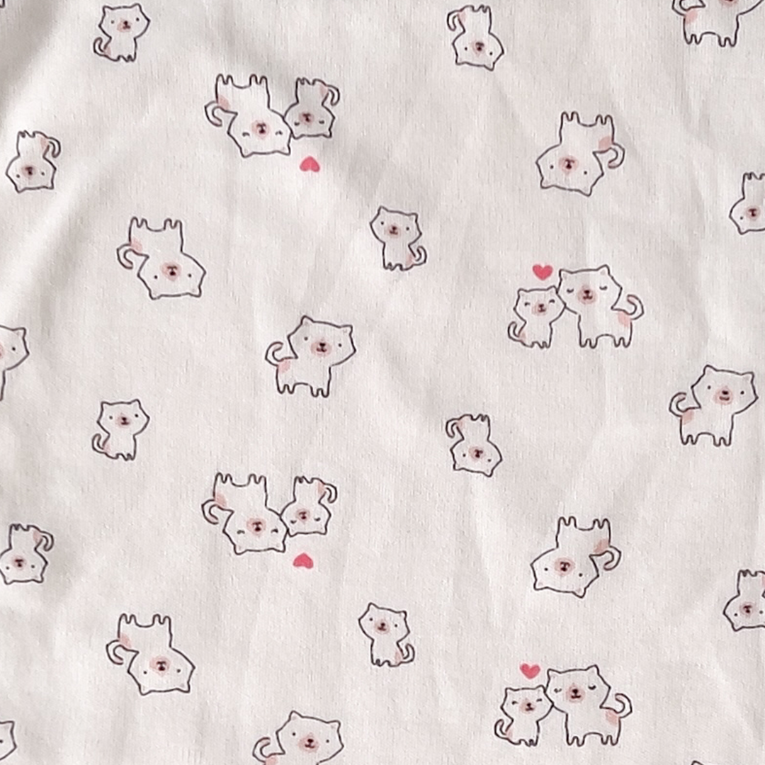 WHITE CAT PATTERNED BURP CLOTH