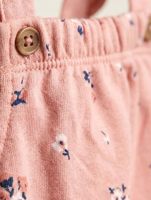 Powder pink floral dungaree