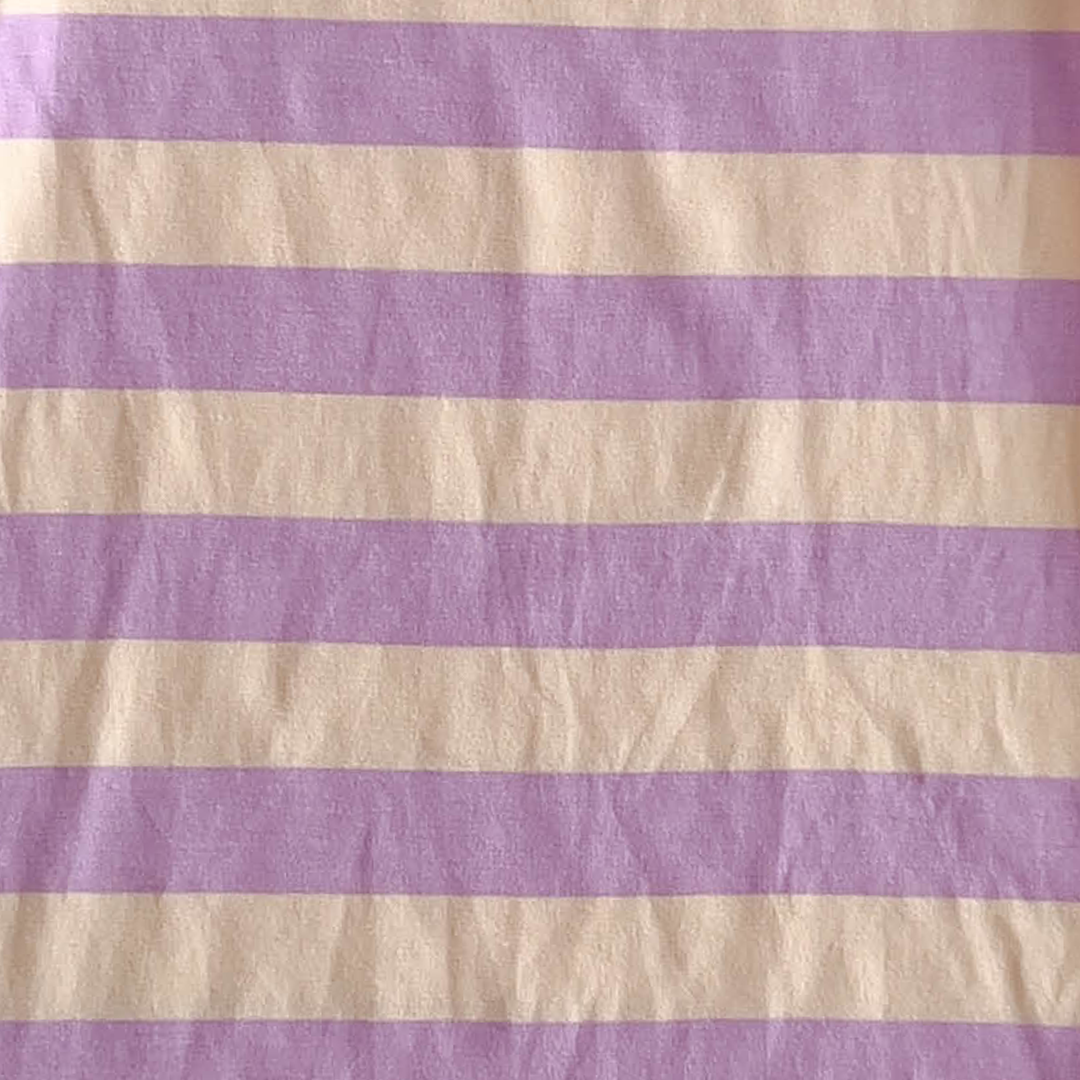 PURPLE CREAM STRIPED STRETCH JUMPSUIT