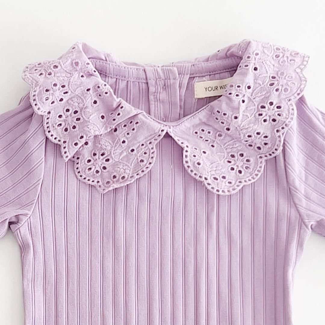 LAVENDER RIBBED ONESIE