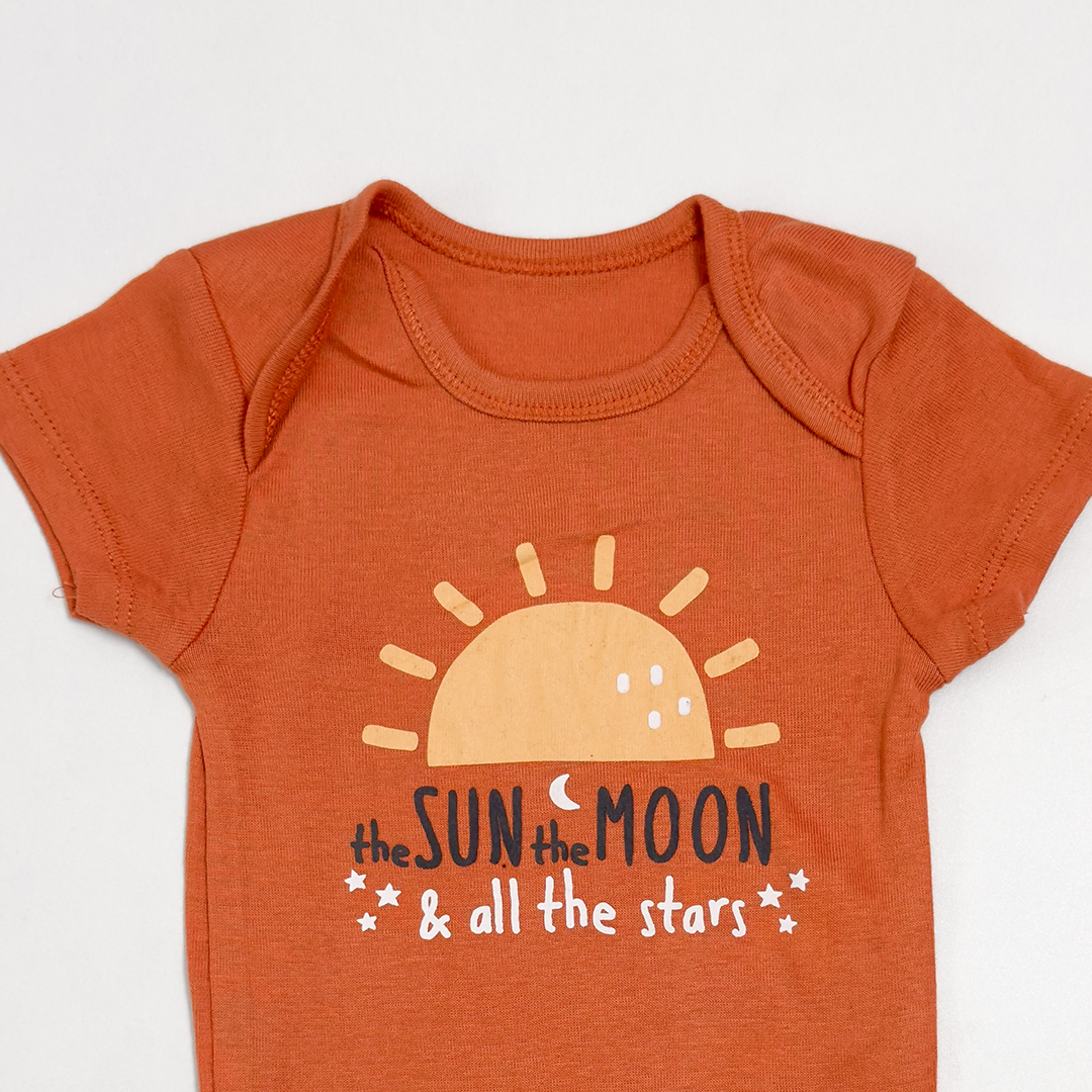 BURNT ORANGE SUN ONESIE