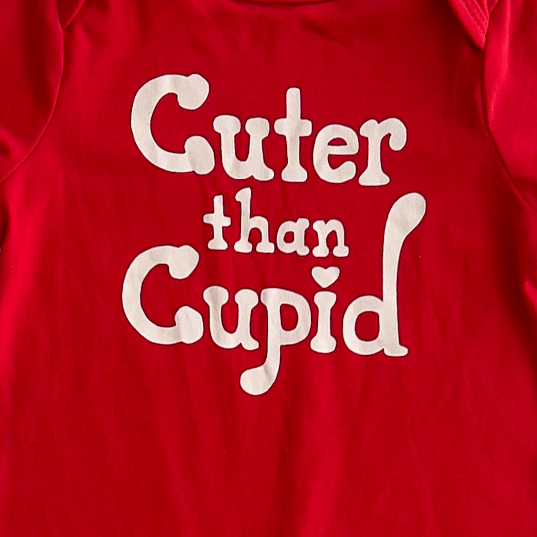 cuter than cupid print romper
