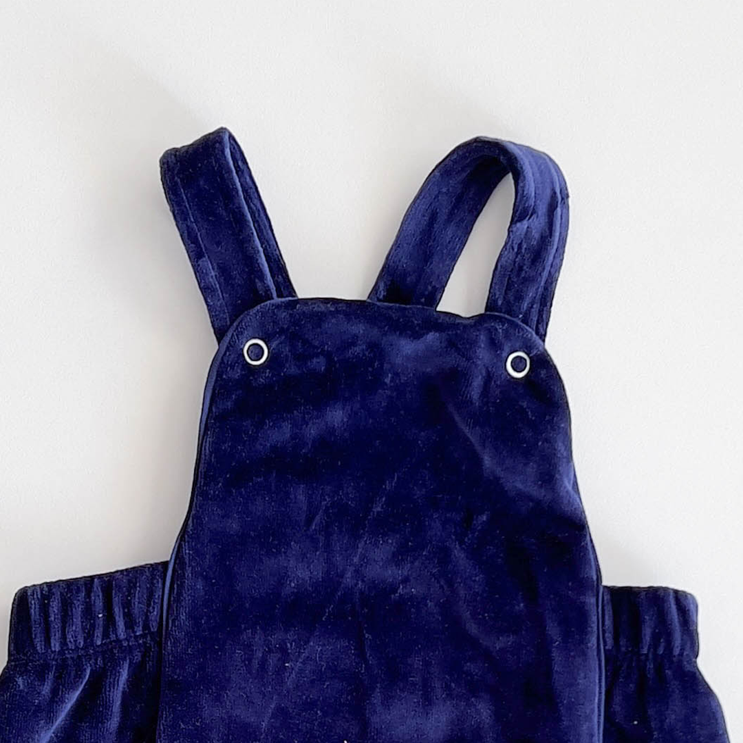 NAVY BLUE VELVET DUNGAREE
