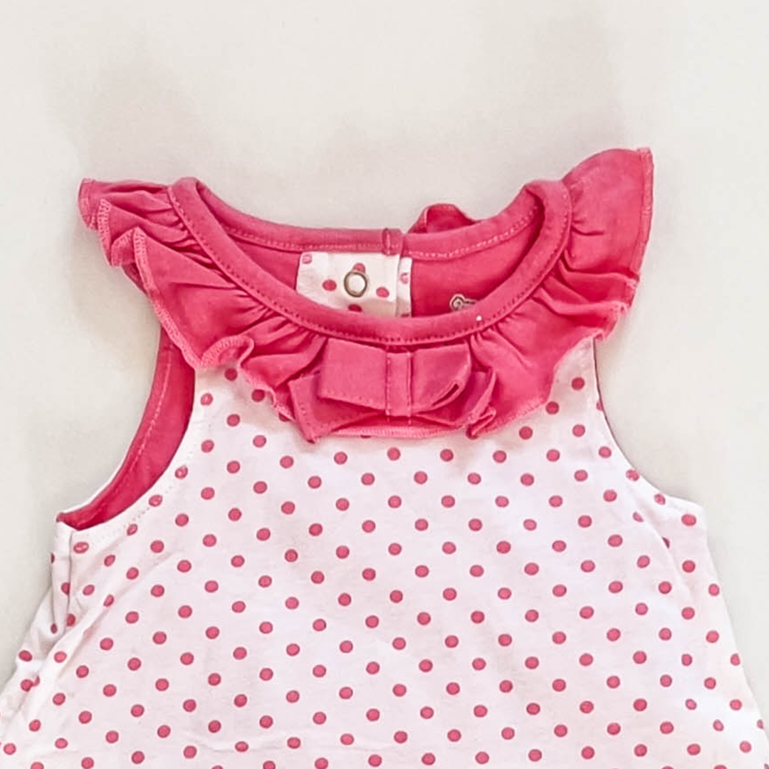 PINK POLKA FLORAL SUNSUIT