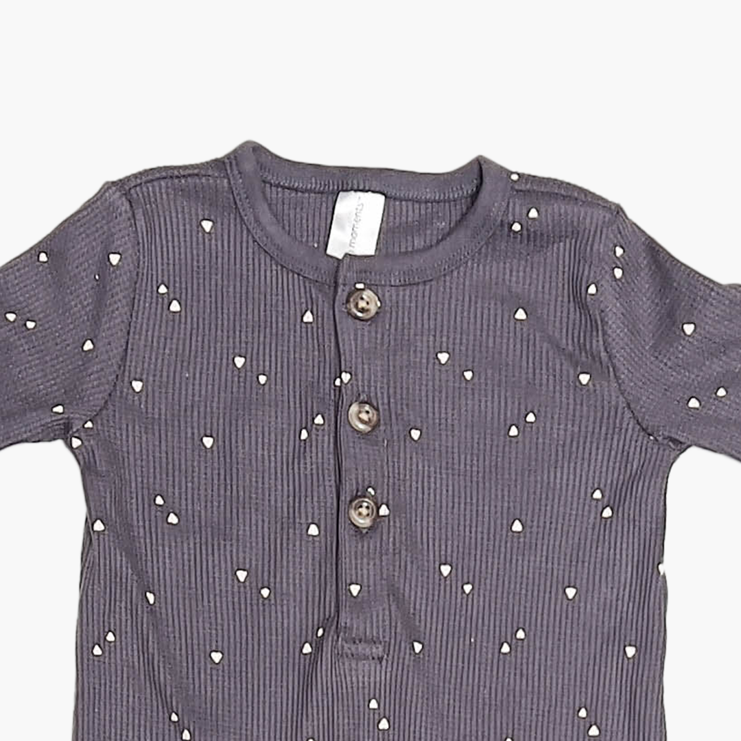 DARL GREY PATTERNED KNITTED ROMPER