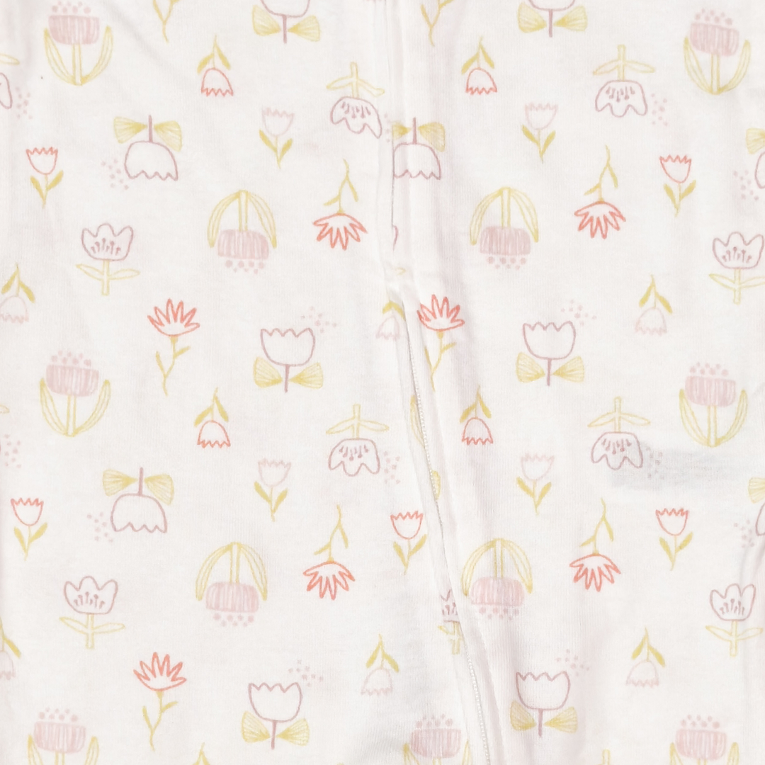 LAVENDER FLORAL ZIPPER ROMPER