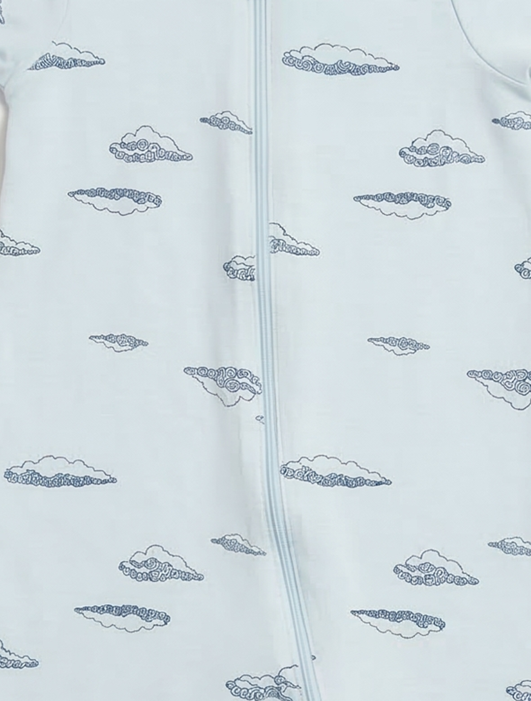 BLUE CLOUD PRINTED ZIPPER VISCOUS ROMPER