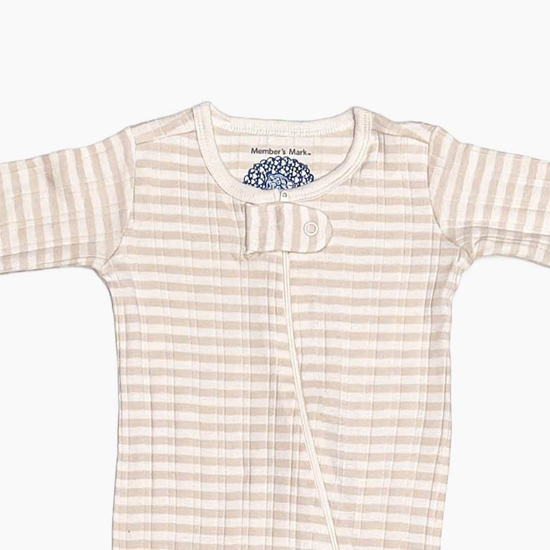 BEIGE RIBBED SLEEPSUIT