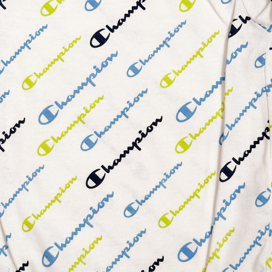 BLUE AND WHITE PRINTED ONESIE