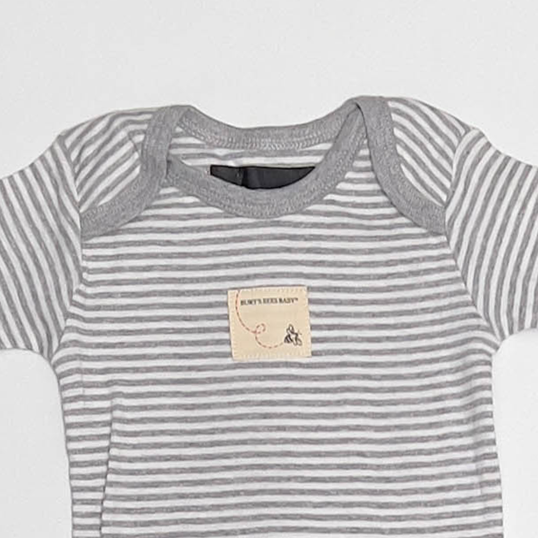 GREY AND WHITE STRIPED ONESIE
