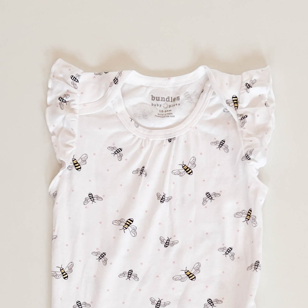 BEE PATTERNED ONESIE