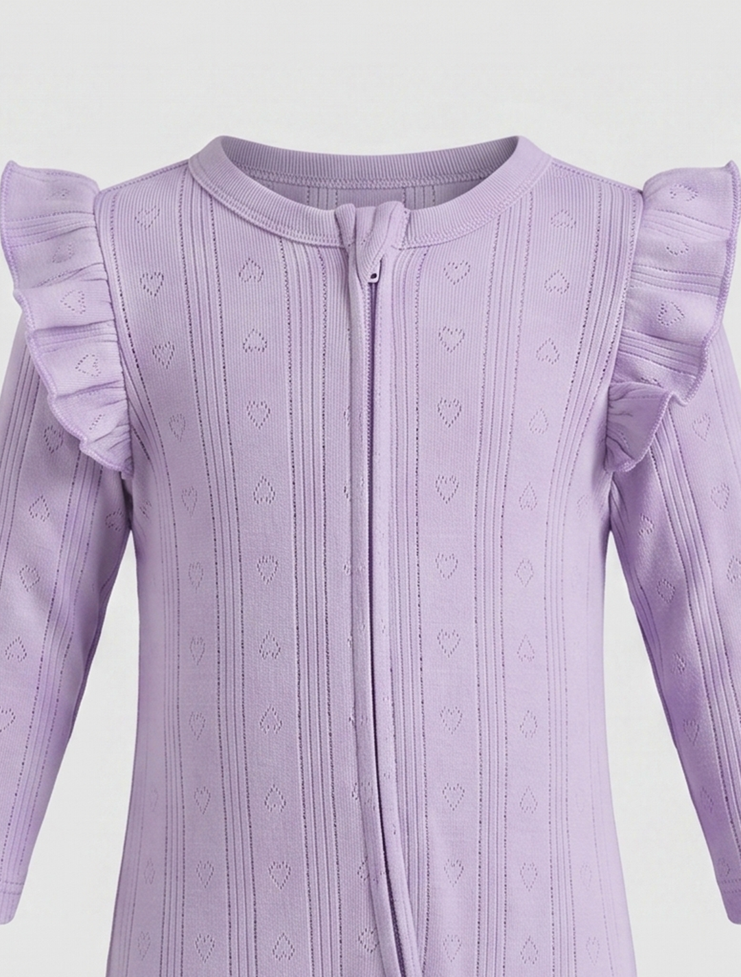 Lavender ponitelle ruffle sleepsuit