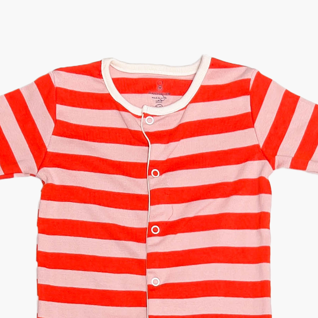 ORANGE STRIPED SLEEPSUIT