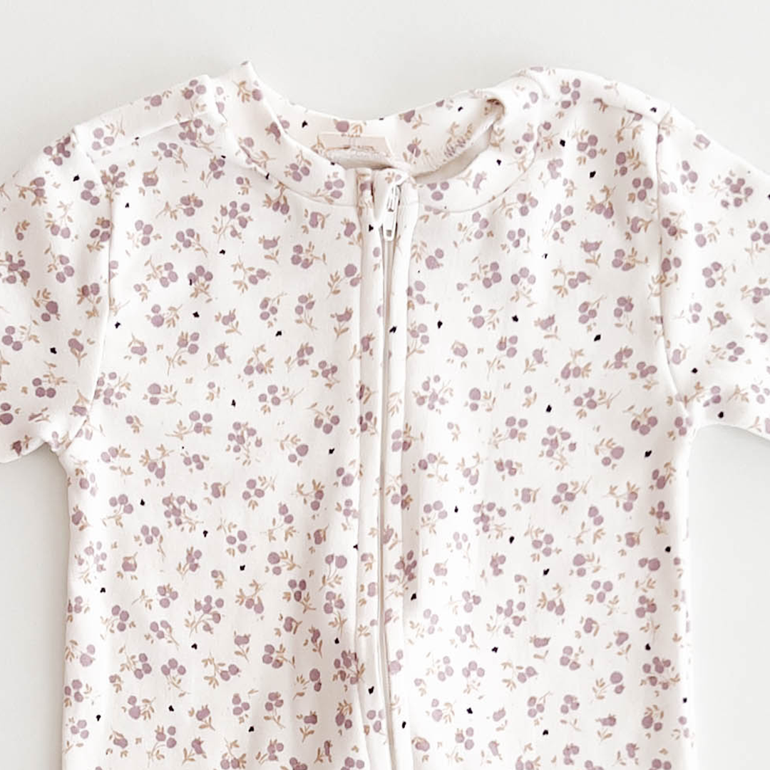 PURPLE FLORAL SLEEPSUIT