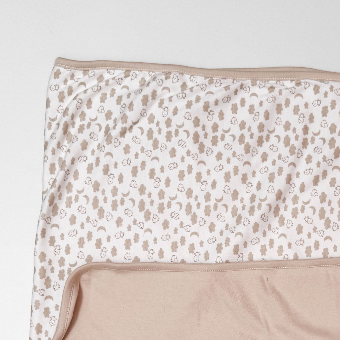 BEIGE DOUBLE SIDE SWADDLE CUM BLANKET