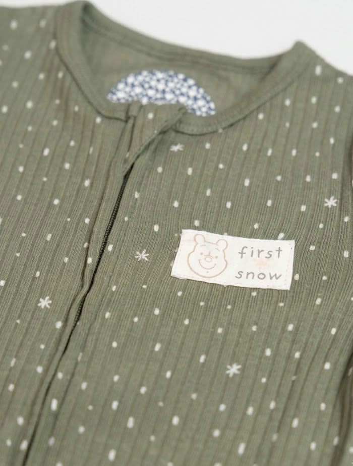 GREEN RIBBED SNOW SLEEP SUIT