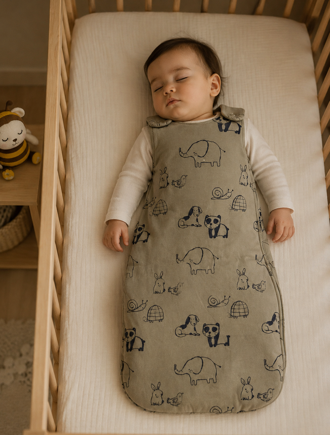 Baby Sleep Bag – Sage Animal Print