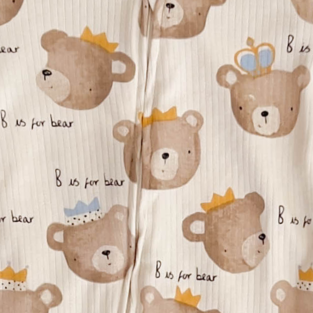 UNISEX TEADDYBEAR RIBBED ROMPER