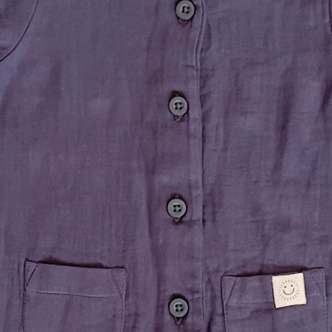 BLUE GREY MUSLIN ROMPER