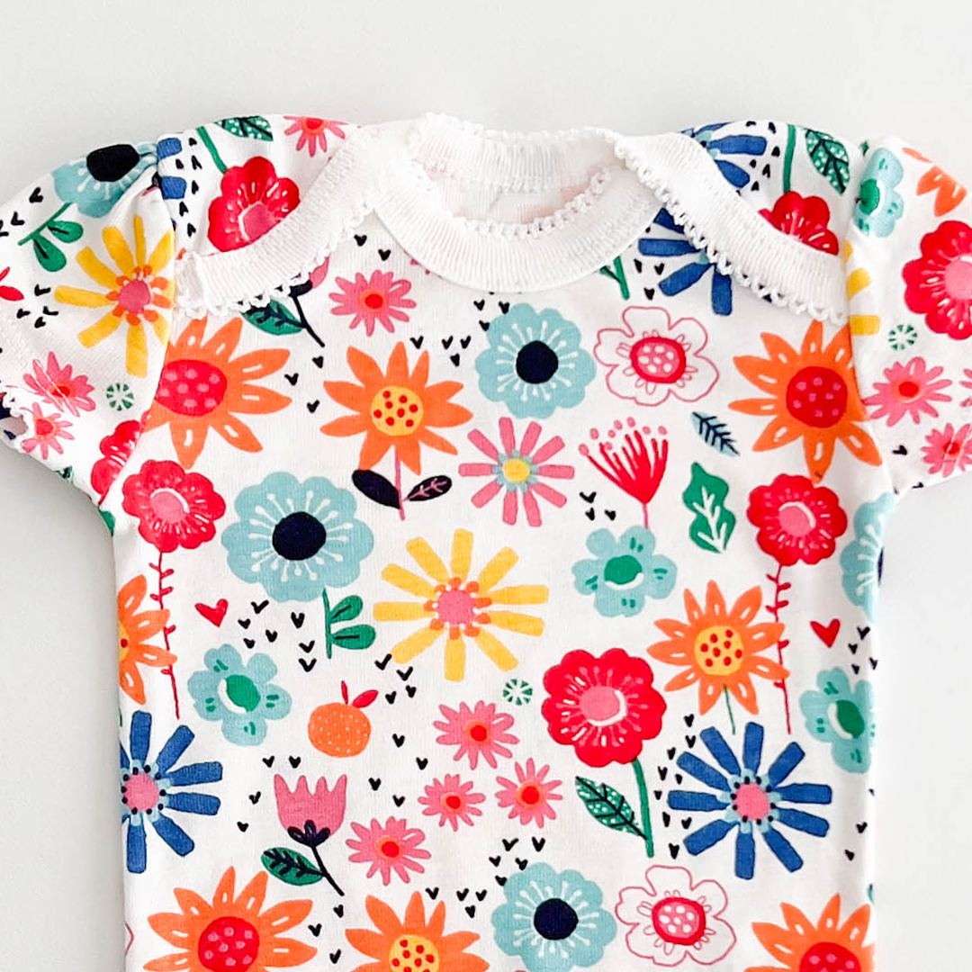 FLORAL GIRLS COTTON ONESIE