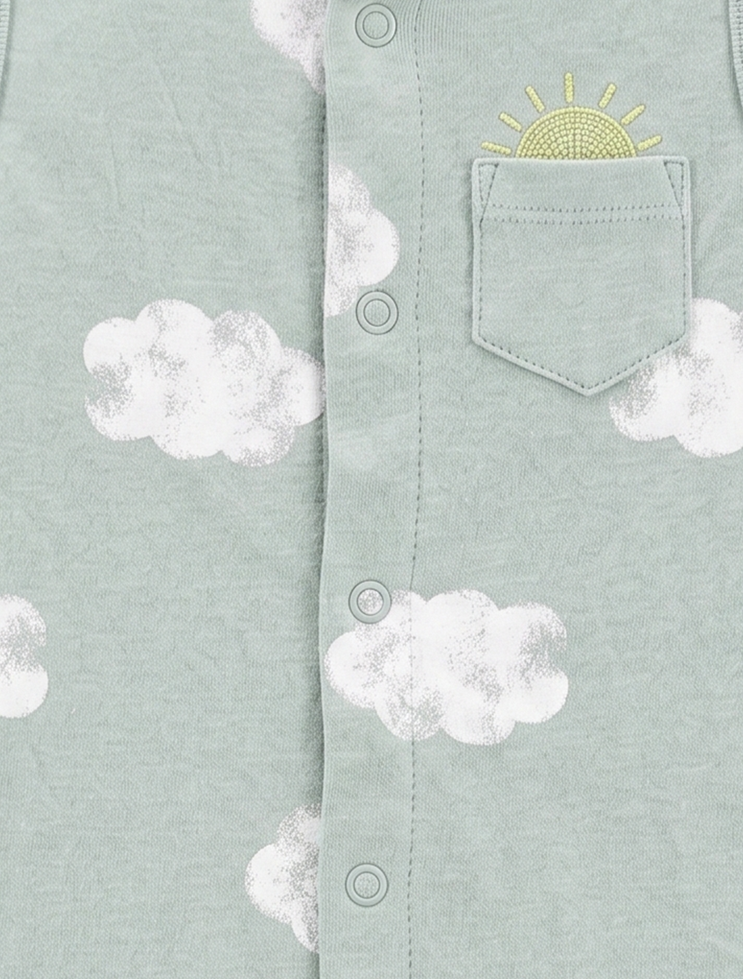 MINT GREEN CLOUD PRINTED JUMPSUIT