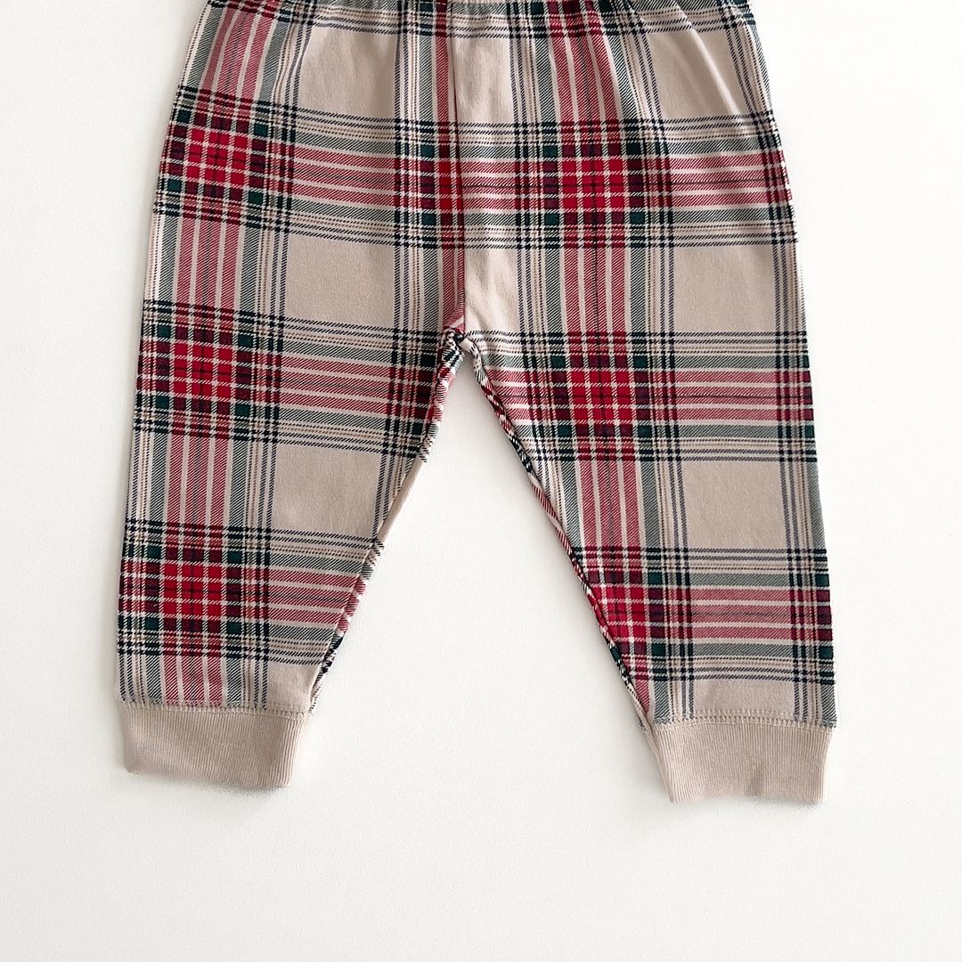 RED AND BEIGE TARTAN PANTS