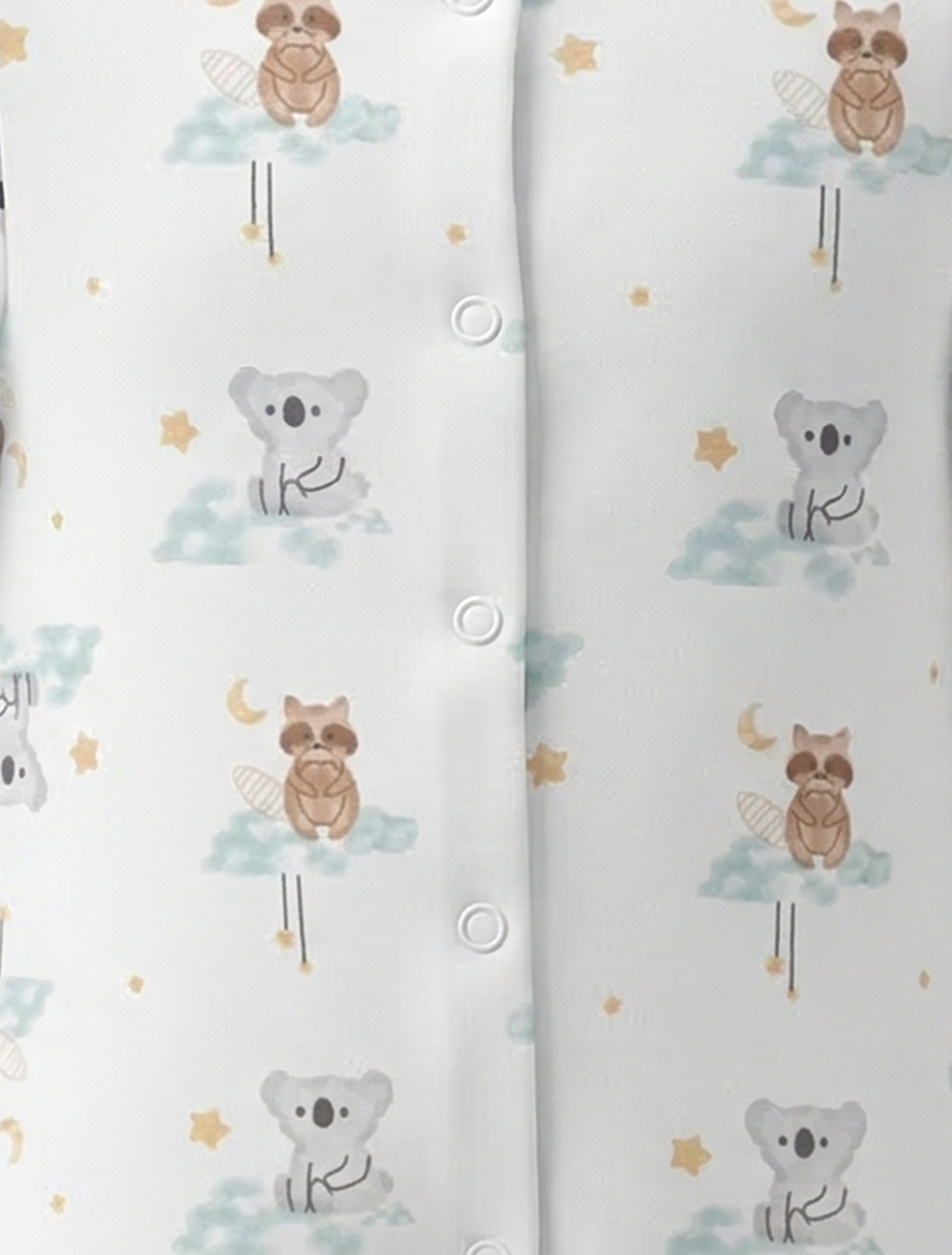 WHITE PRINTED SLEEPSUIT