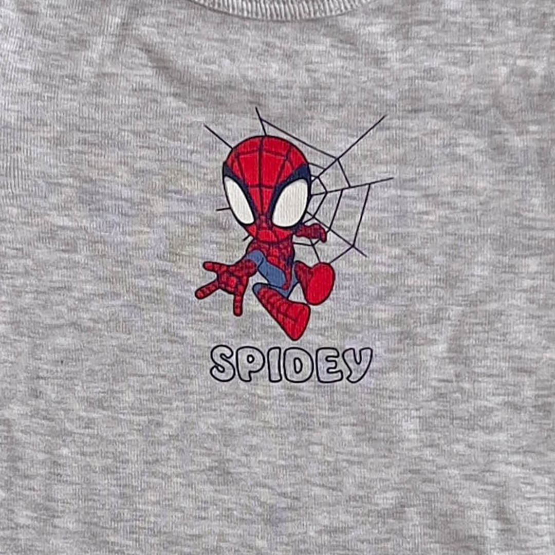 MARVEL SPIDEY PRINT GREY ONESIE