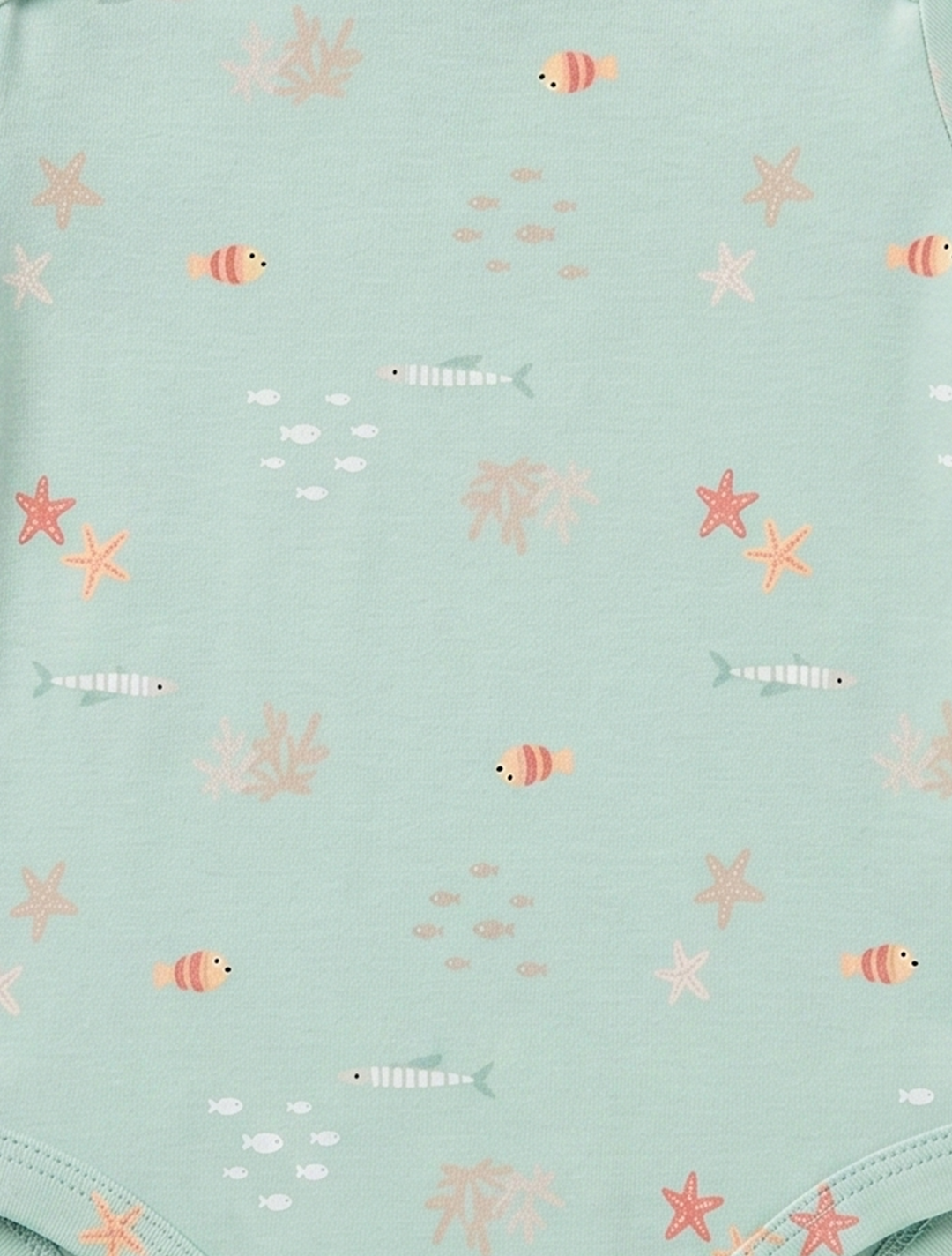 MINT GREEN OCEANS PRINTED ONESIE