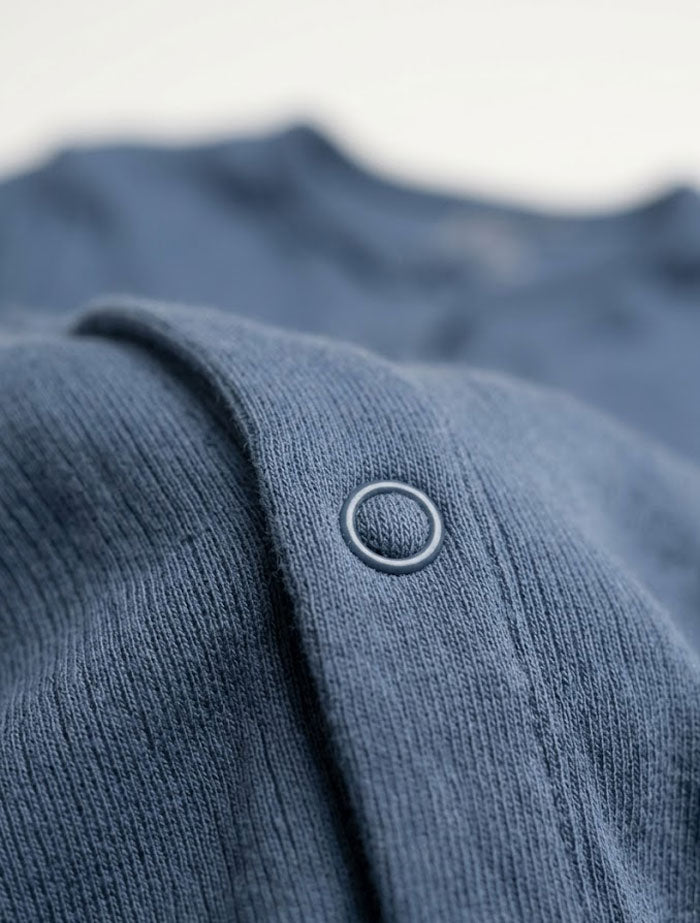 Ink blue button sleepsuit