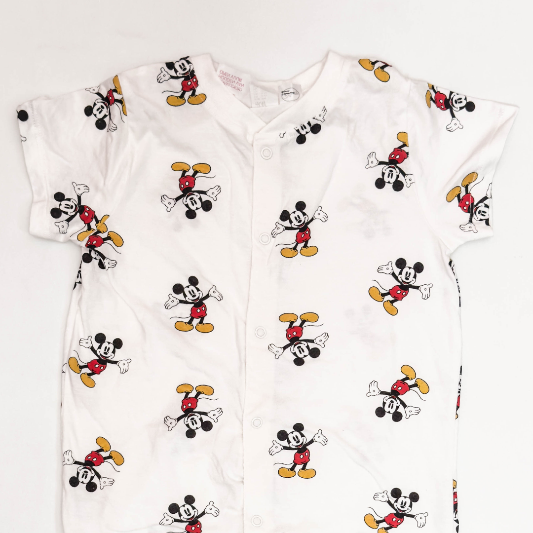 WHITE MICKEY PRINTED JUMPSUIT