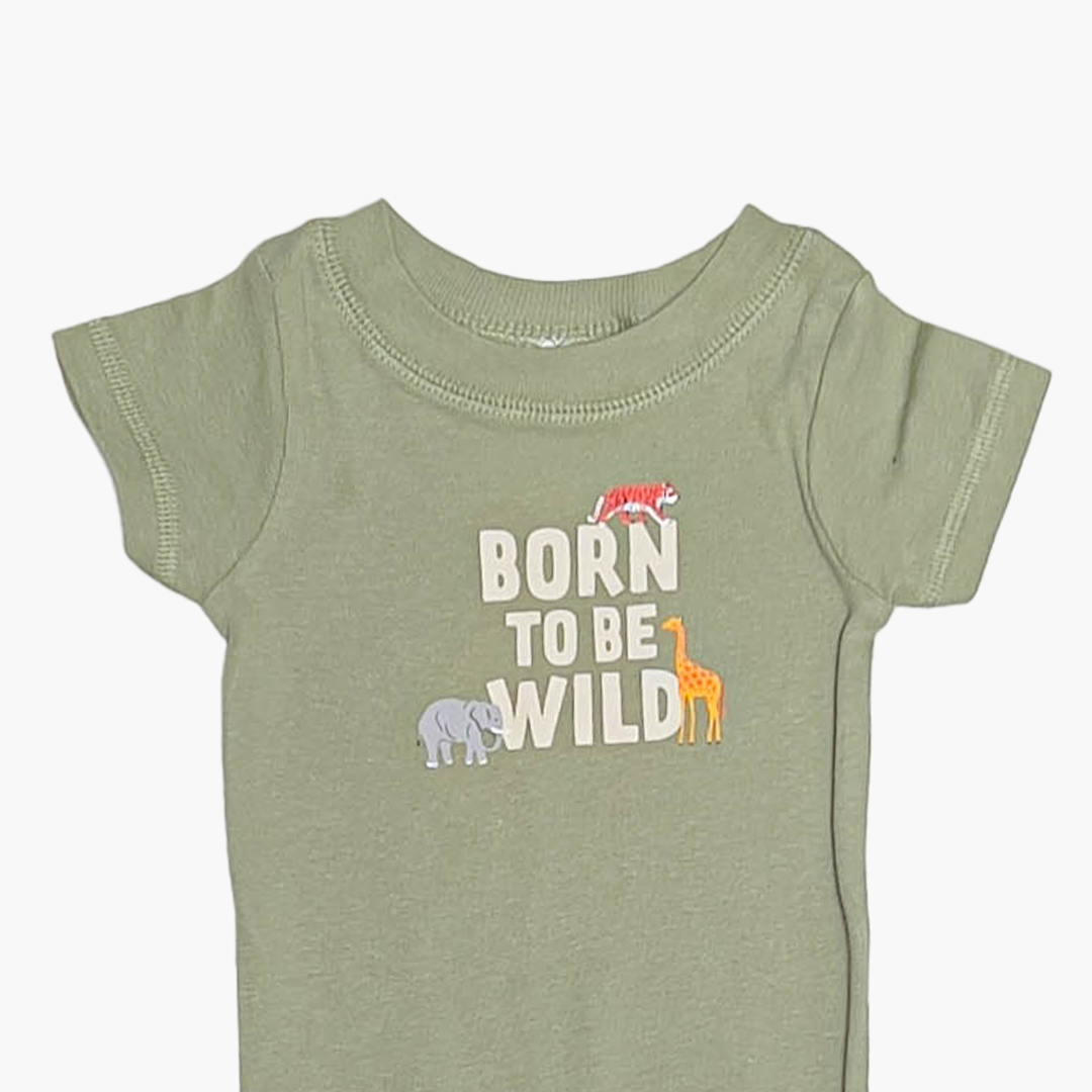 PASTEL GREEN PRINTED ONESIE