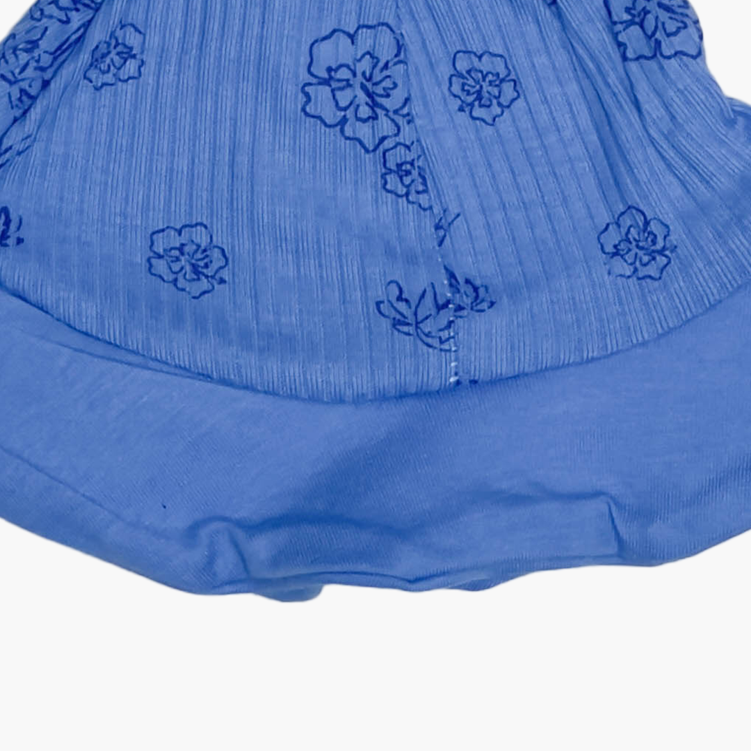 BLUE RIBBED ROUND CAP
