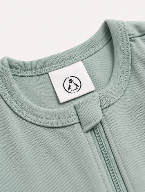 Aqua green zipper sleepsuit