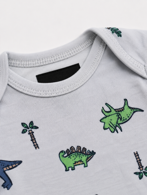 Blue dino printed romper