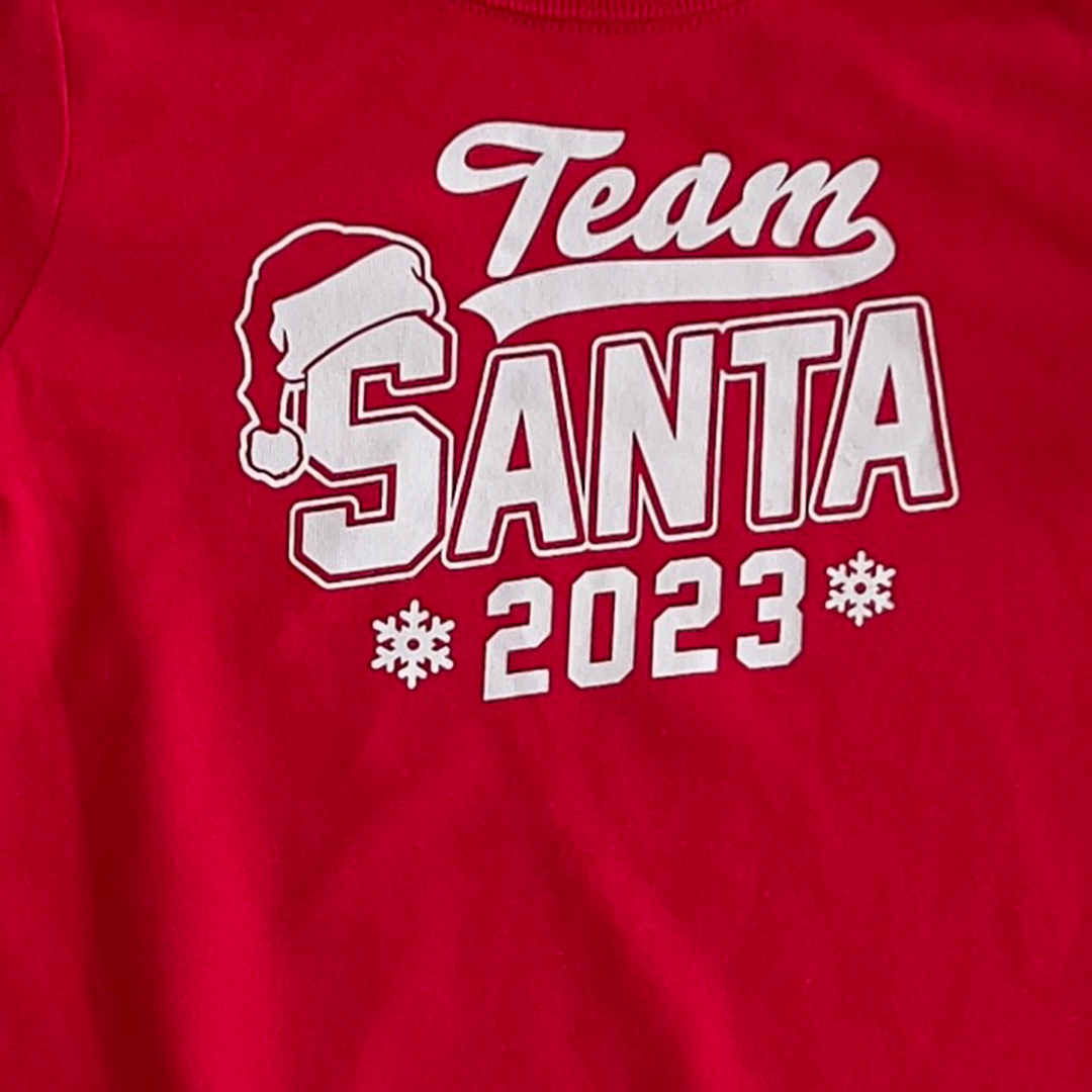 TEAM SANTA PRINT RED ONESIE