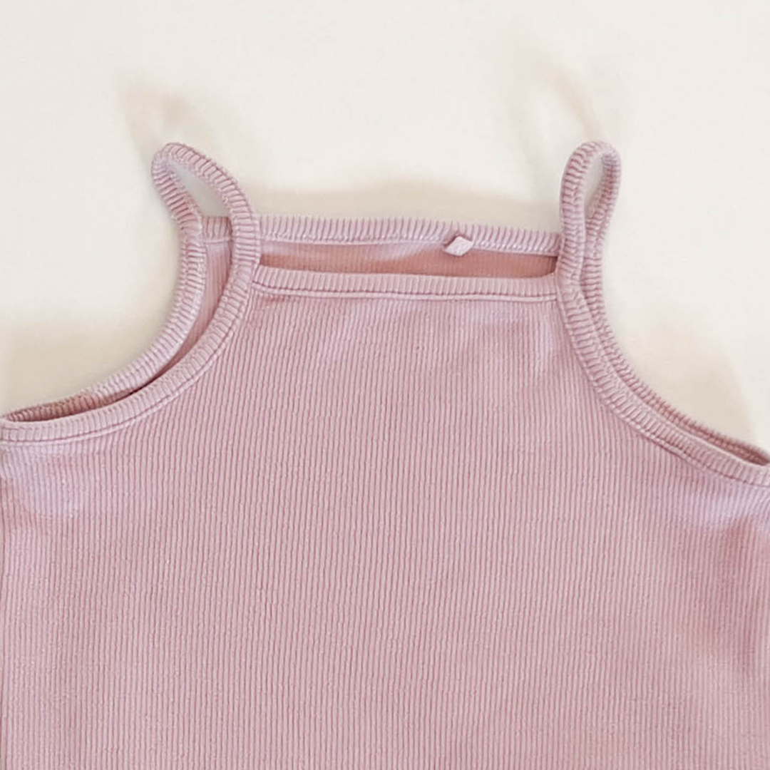 DUSTY LAVENDER RIBBED ONESIE