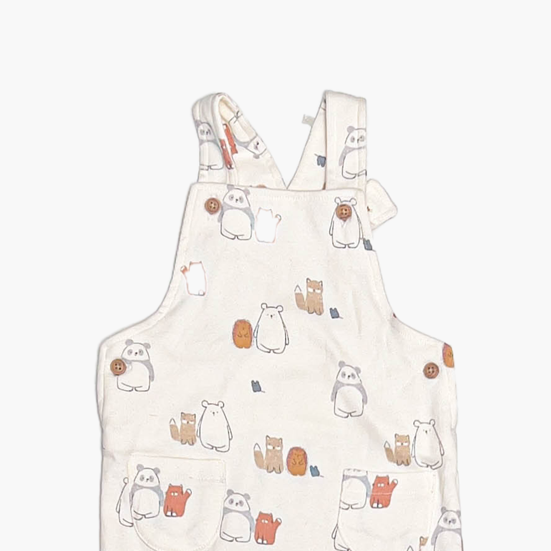 OFF WHITE ANIMAL PRINTED DUNGAREE