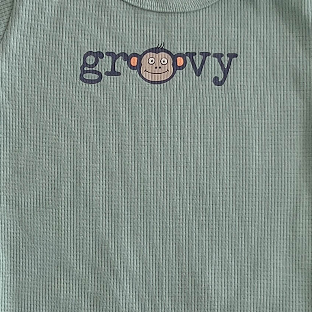 MINT GREEN WAFFLE KNIT ONESIE