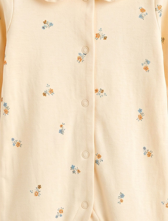 Pastel floral ruffled sleep suit